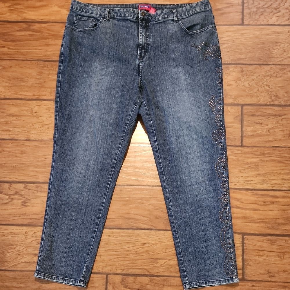 Westport Blue Ankle Jeans with Side Detailing